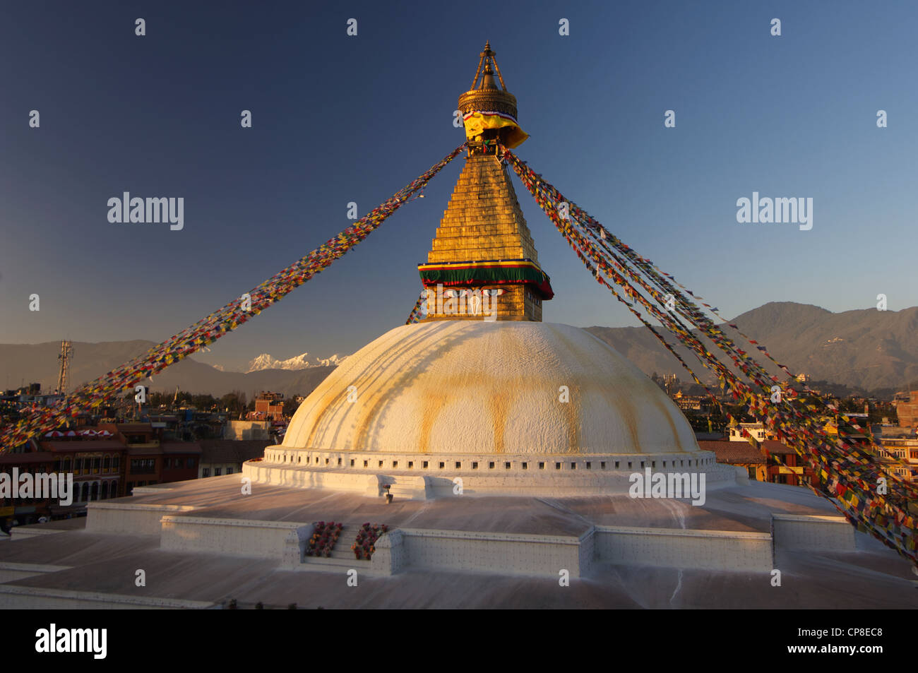 Stupa Bouddhiste Boudhanath, Katmandou, Népal Banque D'Images