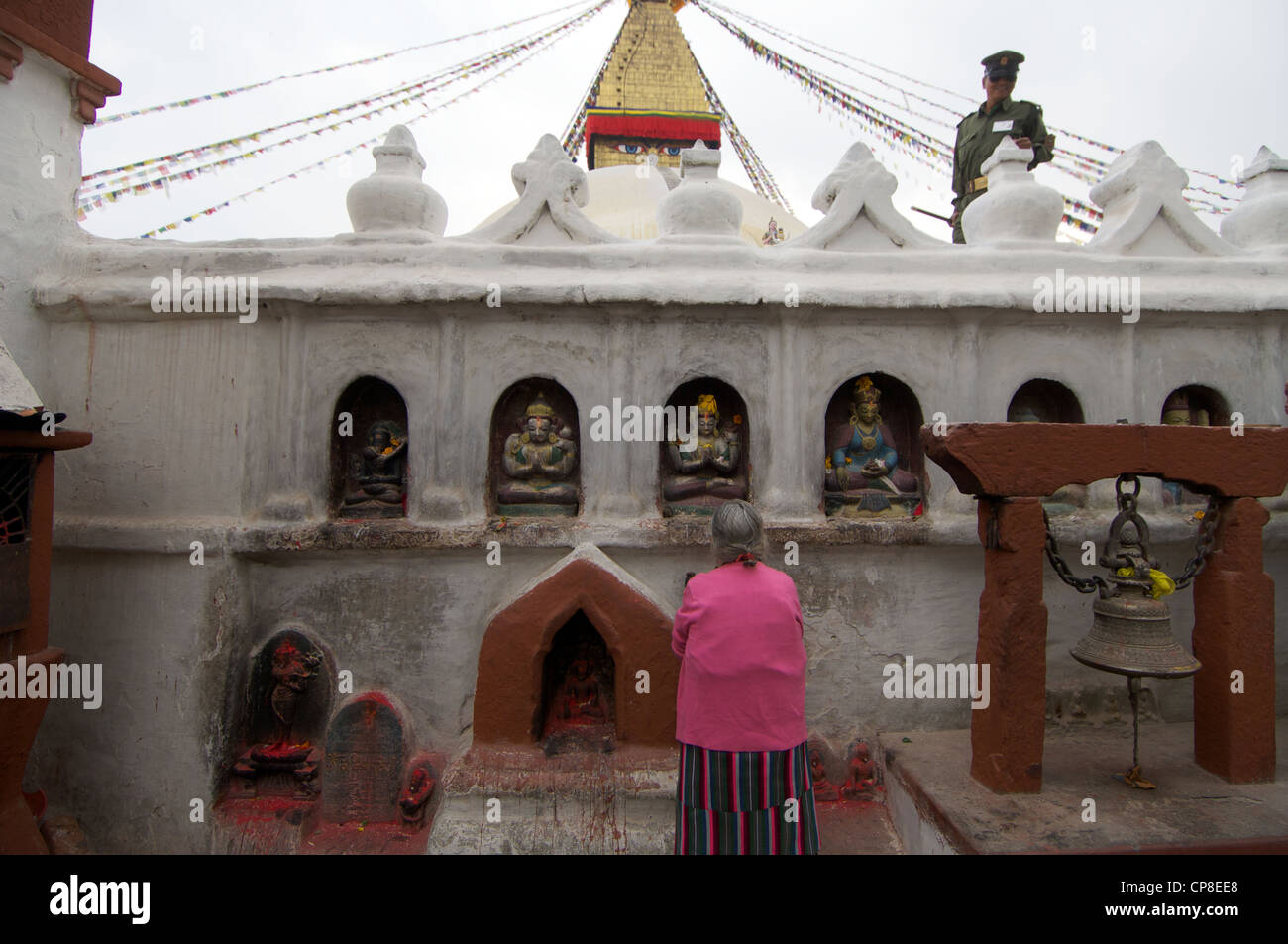 Stupa Bouddhiste Boudhanath, Katmandou, Népal Banque D'Images