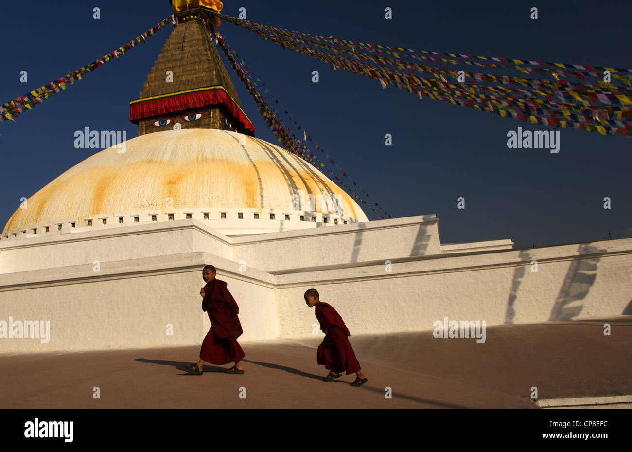 Stupa Bouddhiste Boudhanath, Katmandou, Népal Banque D'Images