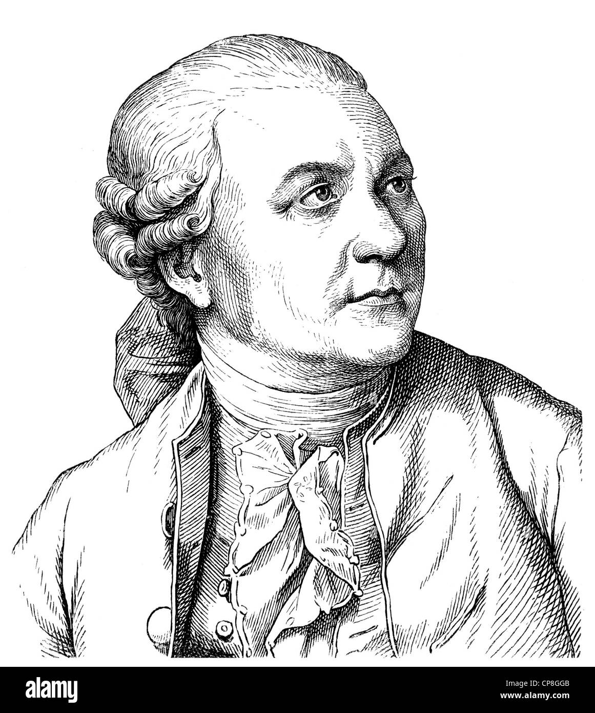 Friedrich Gottlieb Klopstock, 1724 - 1803, un poète allemand, Historische Mischtechnik aus dem 19. Jahrhundert, Friedrich von Portrait Banque D'Images