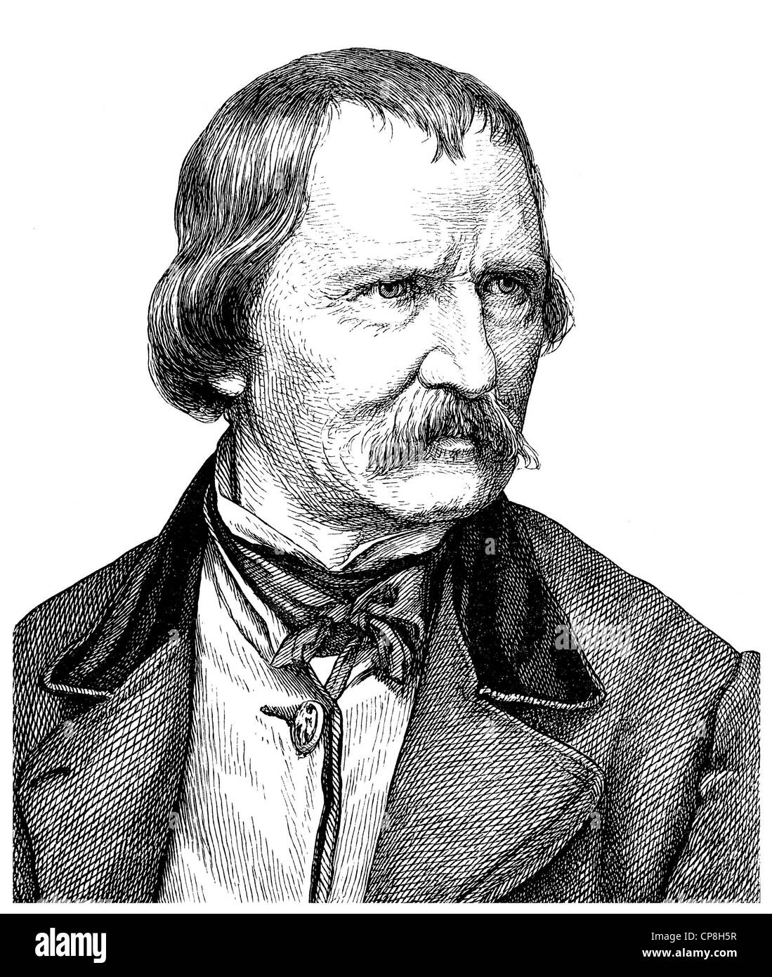 Wilhelm von Kaulbach, 1805 - 1874, un peintre allemand, Historische Mischtechnik aus dem 19. Jahrhundert, Portrait von Wilhelm von Kau Banque D'Images