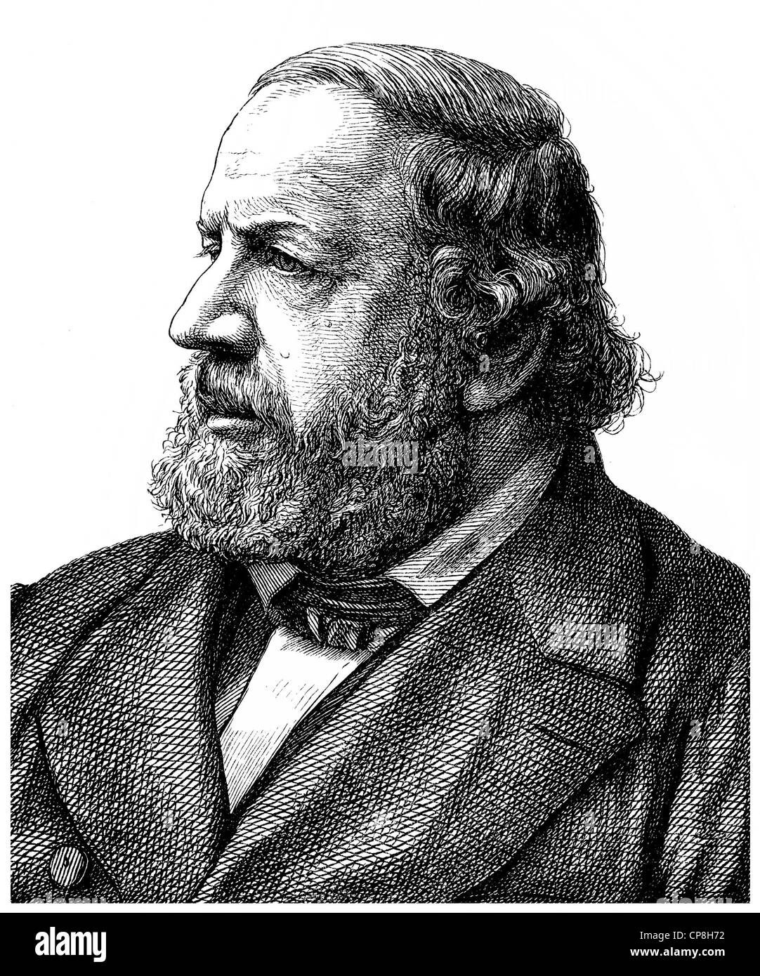 Ferdinand Hiller, 1811 - 1885, un compositeur allemand, chef d'orchestre et professeur de musique, Historische Mischtechnik aus dem 19. Jahrhundert, P Banque D'Images
