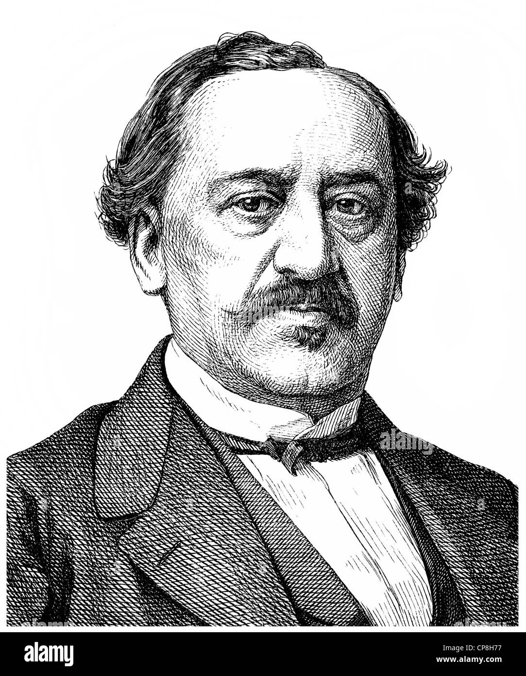 Friedrich von Flotow, 1812 - 1883, un compositeur d'opéra allemand, Historische Mischtechnik aus dem 19. Jahrhundert, Portrait von Friedric Banque D'Images