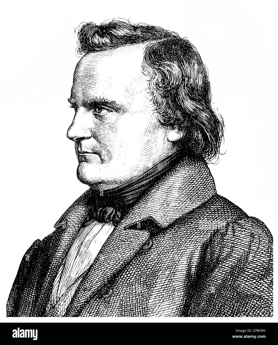 Karl Leberecht Immermann, 1796 - 1840, un écrivain, poète et dramaturge, Historische Mischtechnik aus dem 19. Jahrhundert, Port Banque D'Images