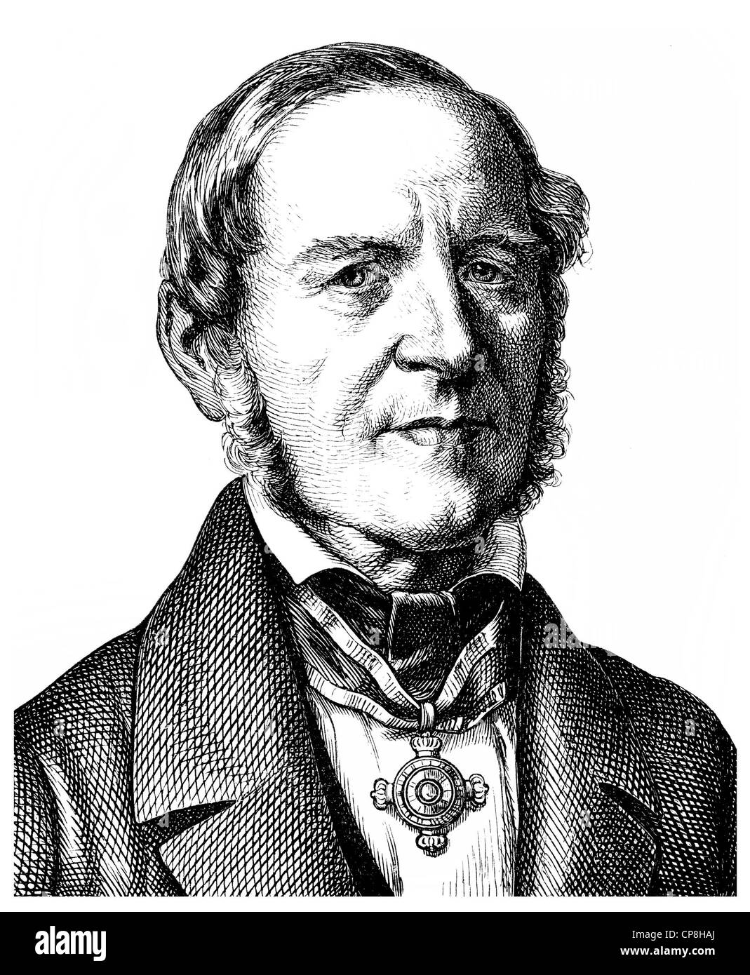 August Boeckh, 1785 - 1867, un érudit classique allemande et archéologue, Historische Mischtechnik aus dem 19. Jahrhundert, Portrai Banque D'Images