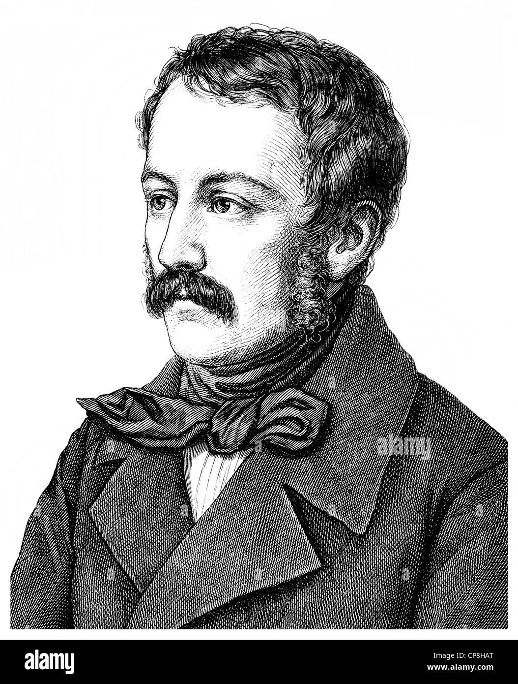 Nikolaus Lenau ou Nikolaus Franz Niembsch Edler von Strehlenau, 1802 - 1850, un écrivain autrichien de l'époque Biedermeier, Historis Banque D'Images