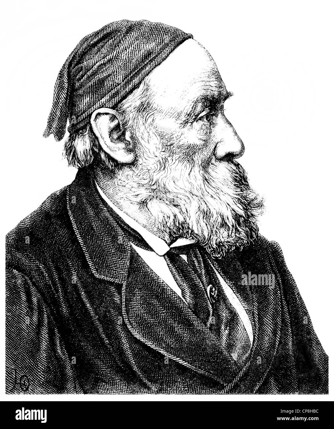 Friedrich Preller l'ancien, 1804 - 1878, un peintre et graveur allemand, Historische Mischtechnik aus dem 19. Jahrhundert, Portrait v Banque D'Images
