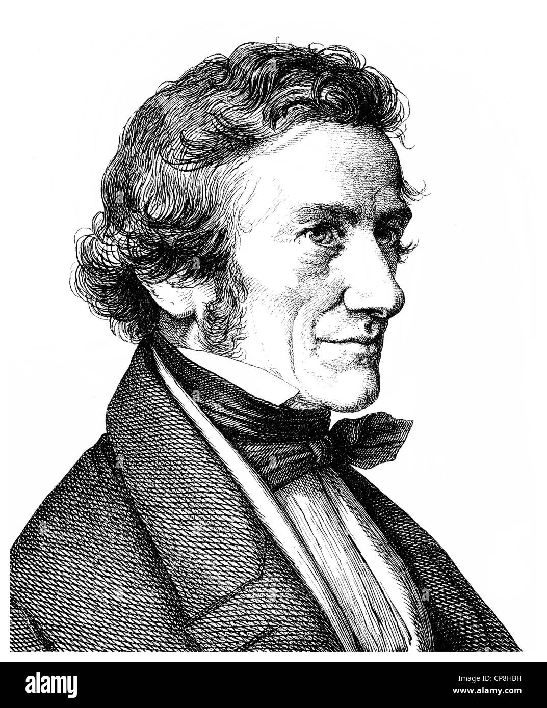 Ernst Rietschel, 1804 - 1861, un sculpteur allemand de la fin du classicisme, Historische Mischtechnik aus dem 19. Jahrhundert, Portrait von Banque D'Images