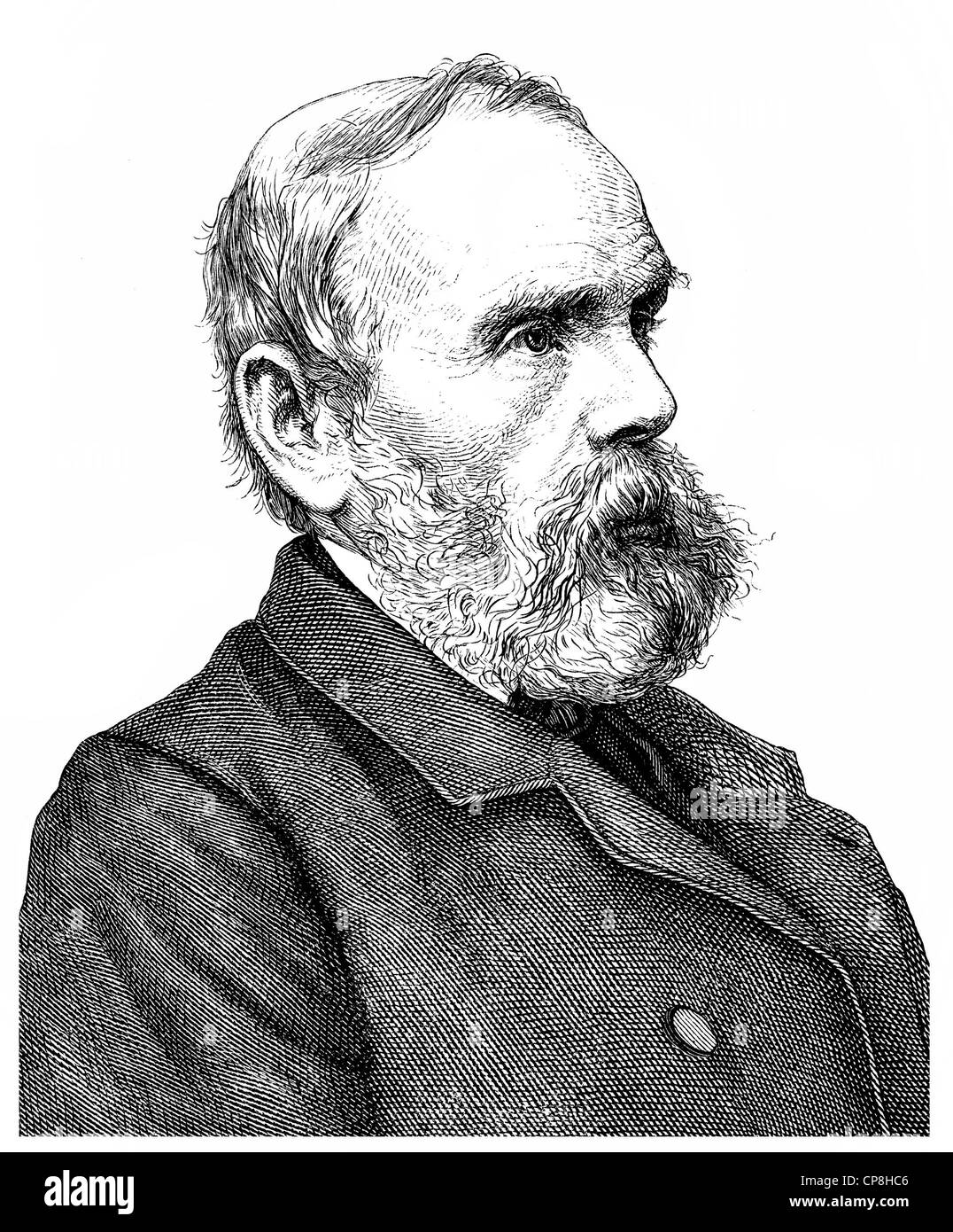 Friedrich Theodor Vischer, 1807 - 1887, un critique littéraire et philosophe allemand, Historische Mischtechnik aus dem 19. Jahrhundert, Banque D'Images