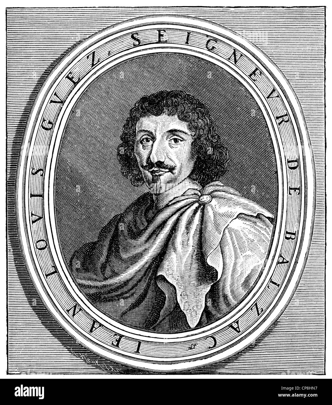Jean-Louis Guez de Balzac, 1597 - 1654, un écrivain français, Historische Druck aus dem 19. Jahrhundert, Portrait von Jean-Louis Guez Banque D'Images