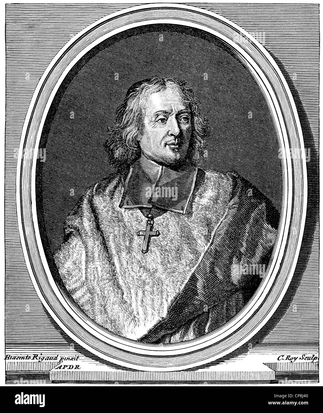 Jacques Bénigne Bossuet, 1627 - 1704, un évêque français et auteur, Historische Druck aus dem 19. Jahrhundert, Portrait von Jacque Banque D'Images