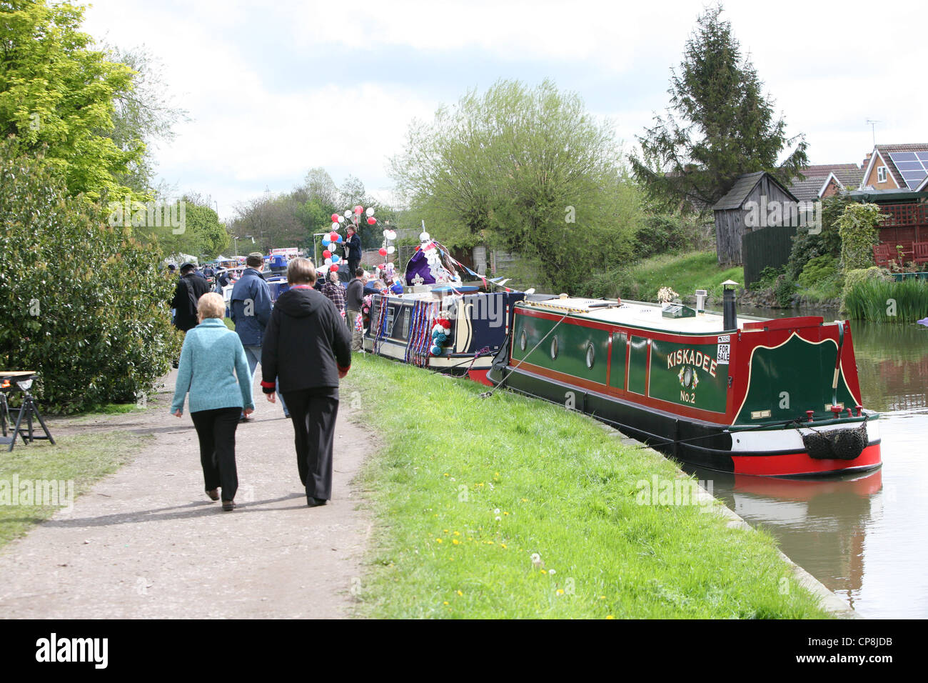 Bateaux étroits à la Boat Festival à Loughborough Leicestershire Banque D'Images