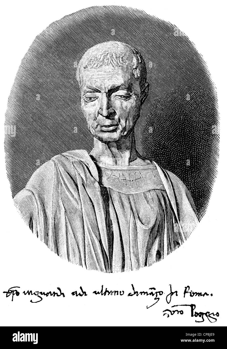 Gianfrancesco ou Giovanni Francesco Poggio Bracciolini, 1380 - 1459, d'un humaniste de la Renaissance italienne, Historische Zeichnun Banque D'Images