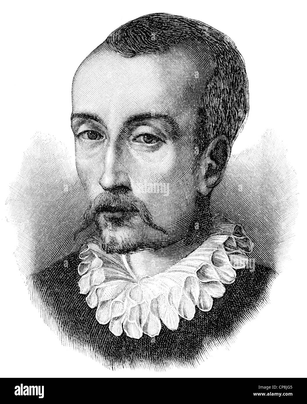 Torquato Tasso, 1544 - 1595, un poète italien de la Contre-Réforme, Historische Mischtechnik aus dem 19. Jahrhundert, Portrait Banque D'Images