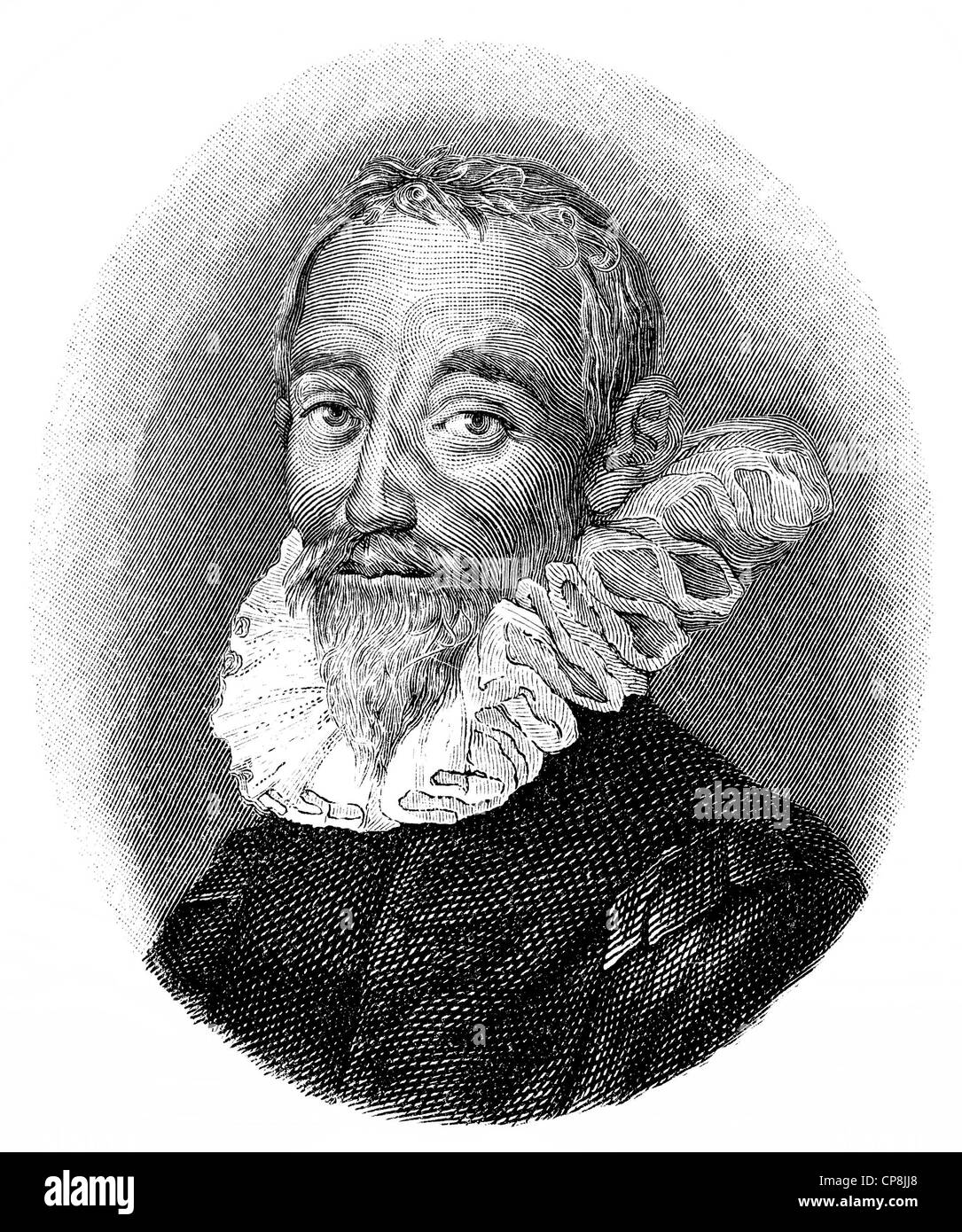 Gabriel Chiabrera, 1552 - 1638, un poète italien, Historische Mischtechnik aus dem 19. Jahrhundert, von Portrait Gabriel Chiabrera, 1 Banque D'Images