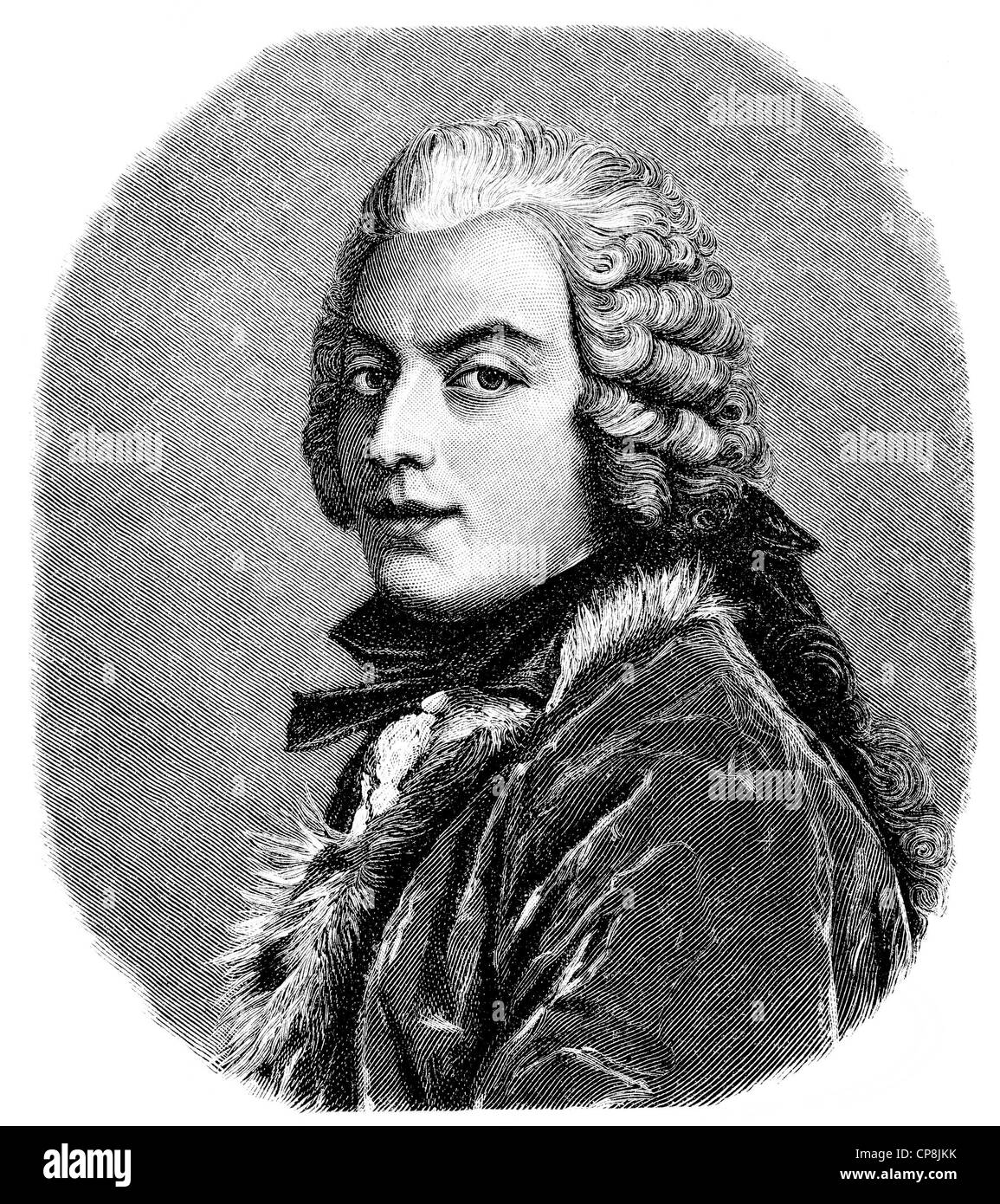 Francesco Algarotti Count, 1712 - 1764, un écrivain italien, critique d'art et marchand de l'Aufklärung, Historische Digitalkunst Banque D'Images