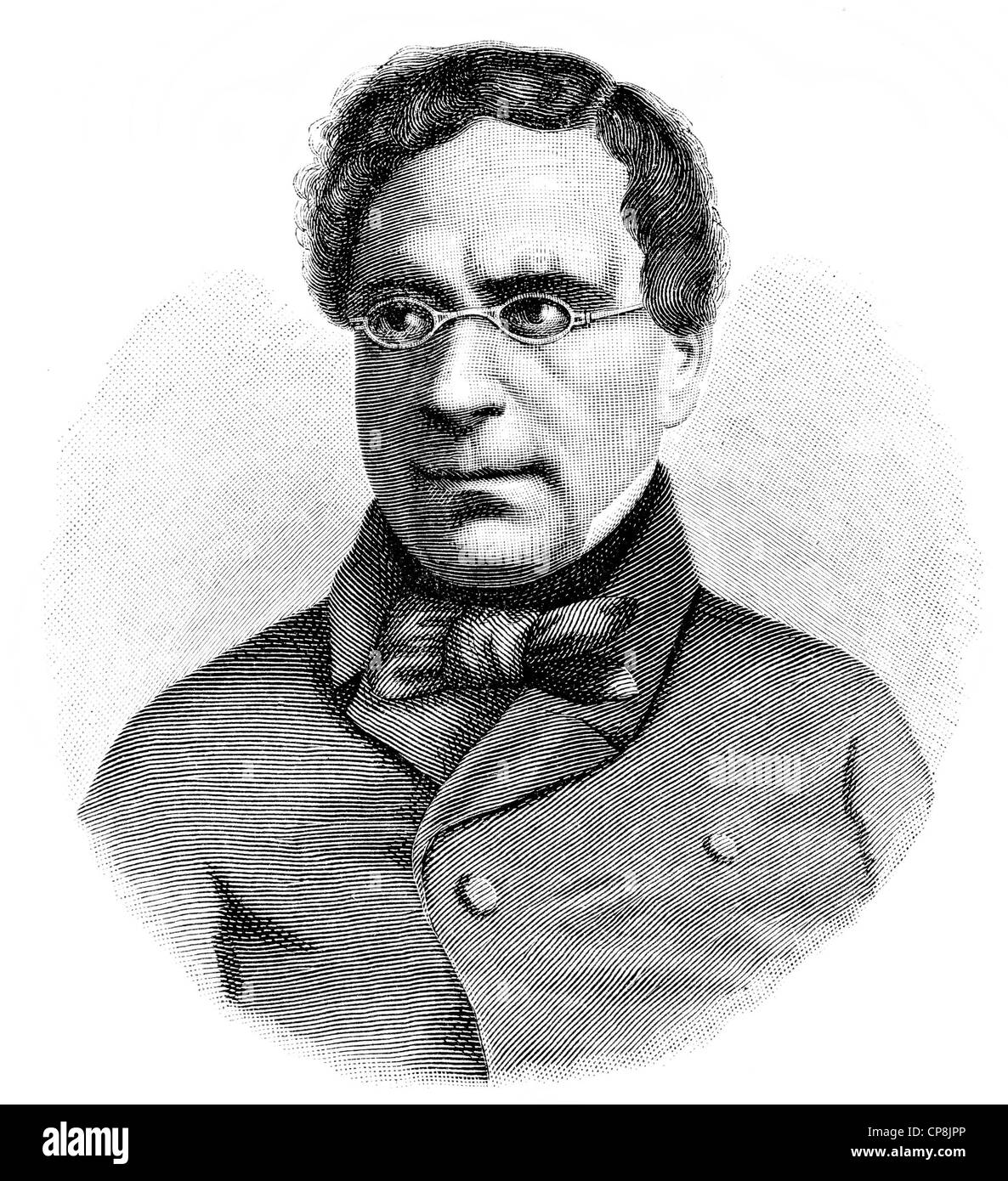 Francesco Domenico Guerrazzi, 1804 - 1873, un écrivain et homme politique italien, Historische Mischtechnik aus dem 19. Jahrhundert, Port Banque D'Images
