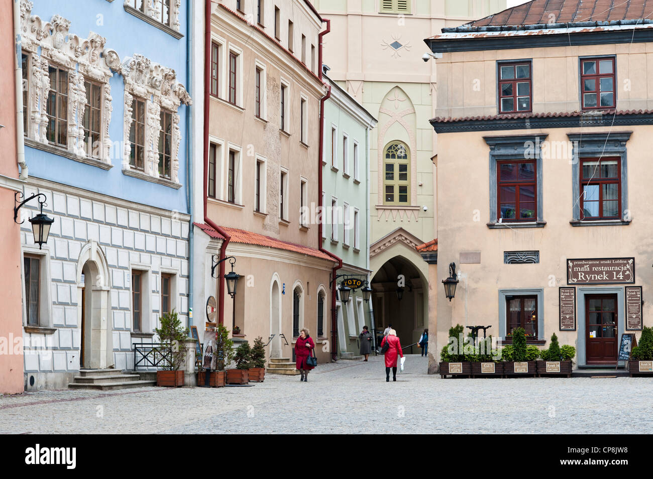Maison dans la vieille ville, Lublin, Pologne Banque D'Images