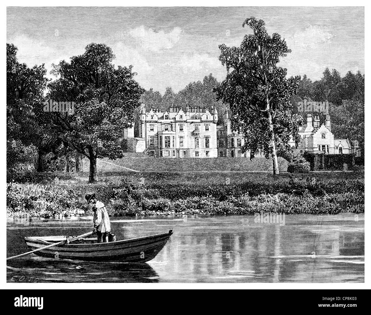 Le manoir de Abbotsford House, Melrose, l'Écosse, par Sir Walter Scott, 1er baronnet d'Abbotsford, 1771 - 1832, poète écossais et Banque D'Images