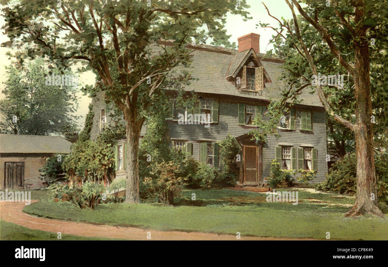 L'Old Manse, un presbytère historique, accueil de Nathaniel Hawthorne, 1804 - 1864, un écrivain américain, maintenant un musée, Concord, Massachu Banque D'Images