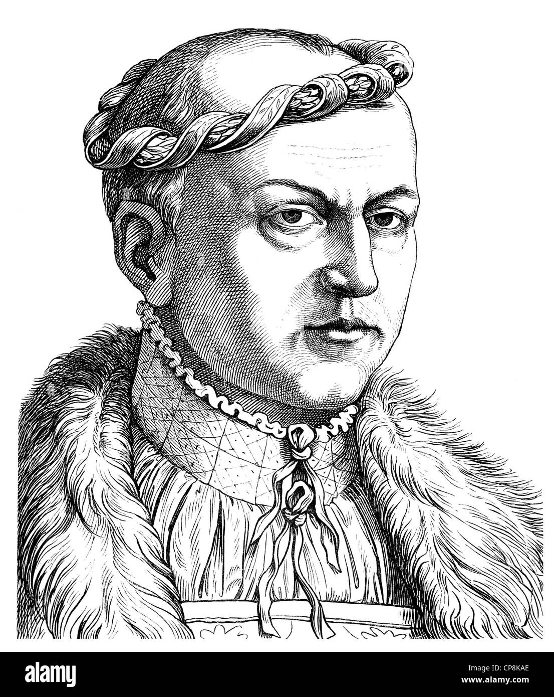 George le Barbu, 1471 - 1539, duc de Saxe Albertine et duc de Sagan, Historische Mischtechnik aus dem 19. Jahrhundert, Port Banque D'Images
