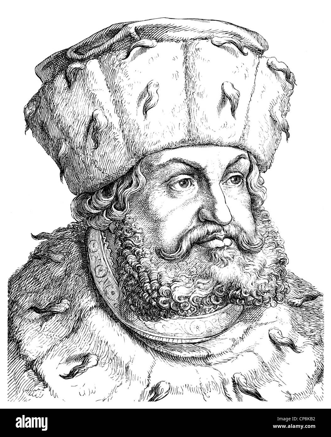 Frederick III ou Frédéric le Sage, 1463 - 1525, l'Électeur de Saxe, Historische Mischtechnik aus dem 19. Jahrhundert, Portrait von Banque D'Images