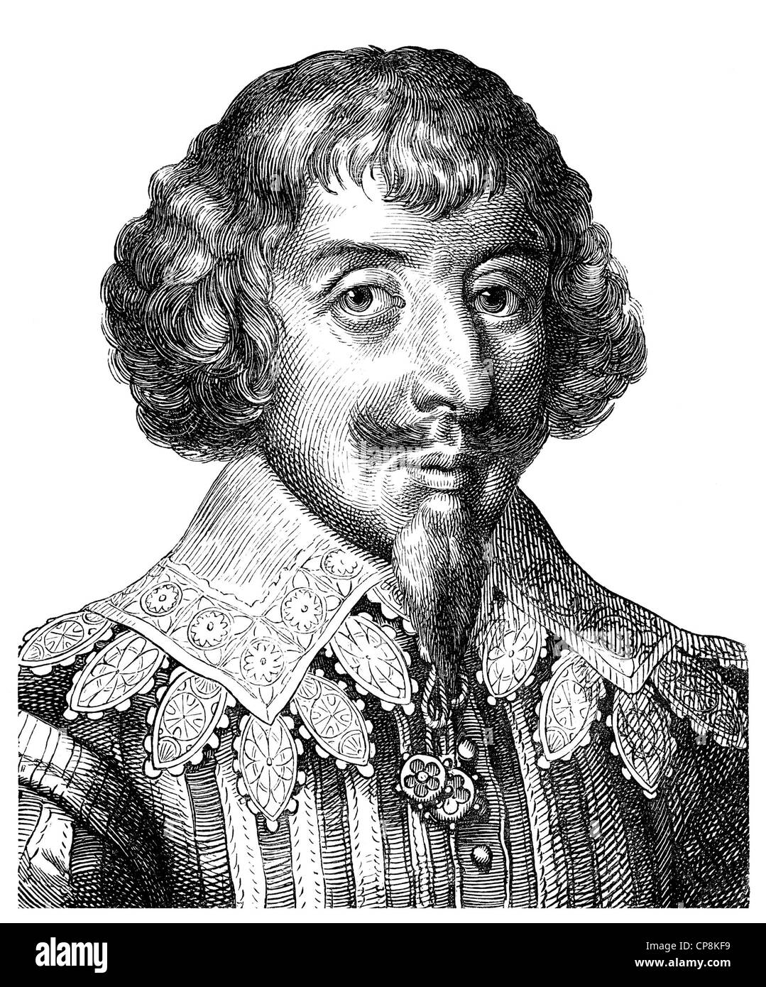 Martin Opitz von Boberfeld, 1597 - 1639, le fondateur de l'école silésienne de poésie et d'un poète allemand de l'époque baroque, Historis Banque D'Images