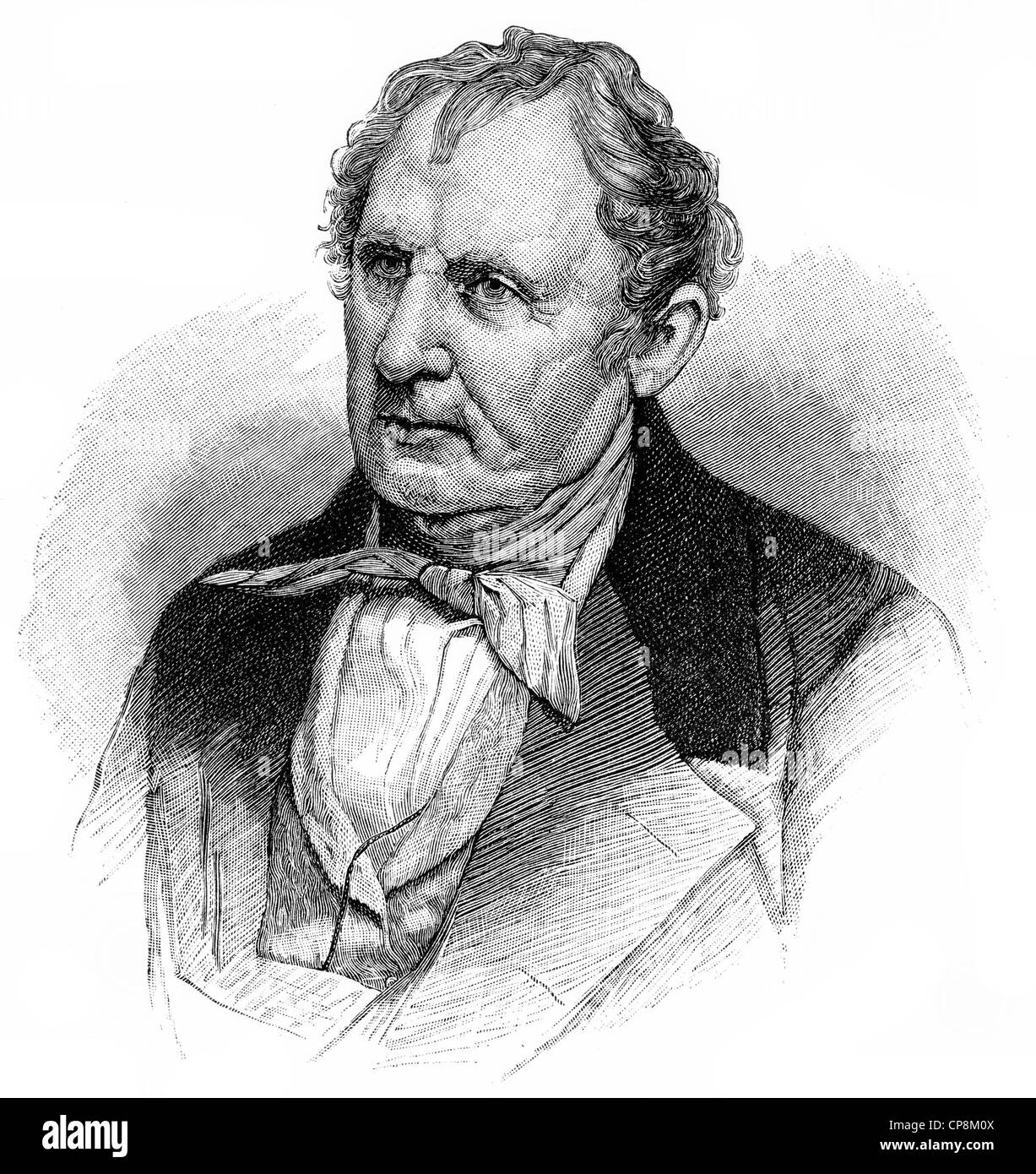 James Fenimore Cooper, 1789 - 1851, un auteur américain de roman, l'auteur du Leatherstocking Tales, Historische Mischtechnik au Banque D'Images