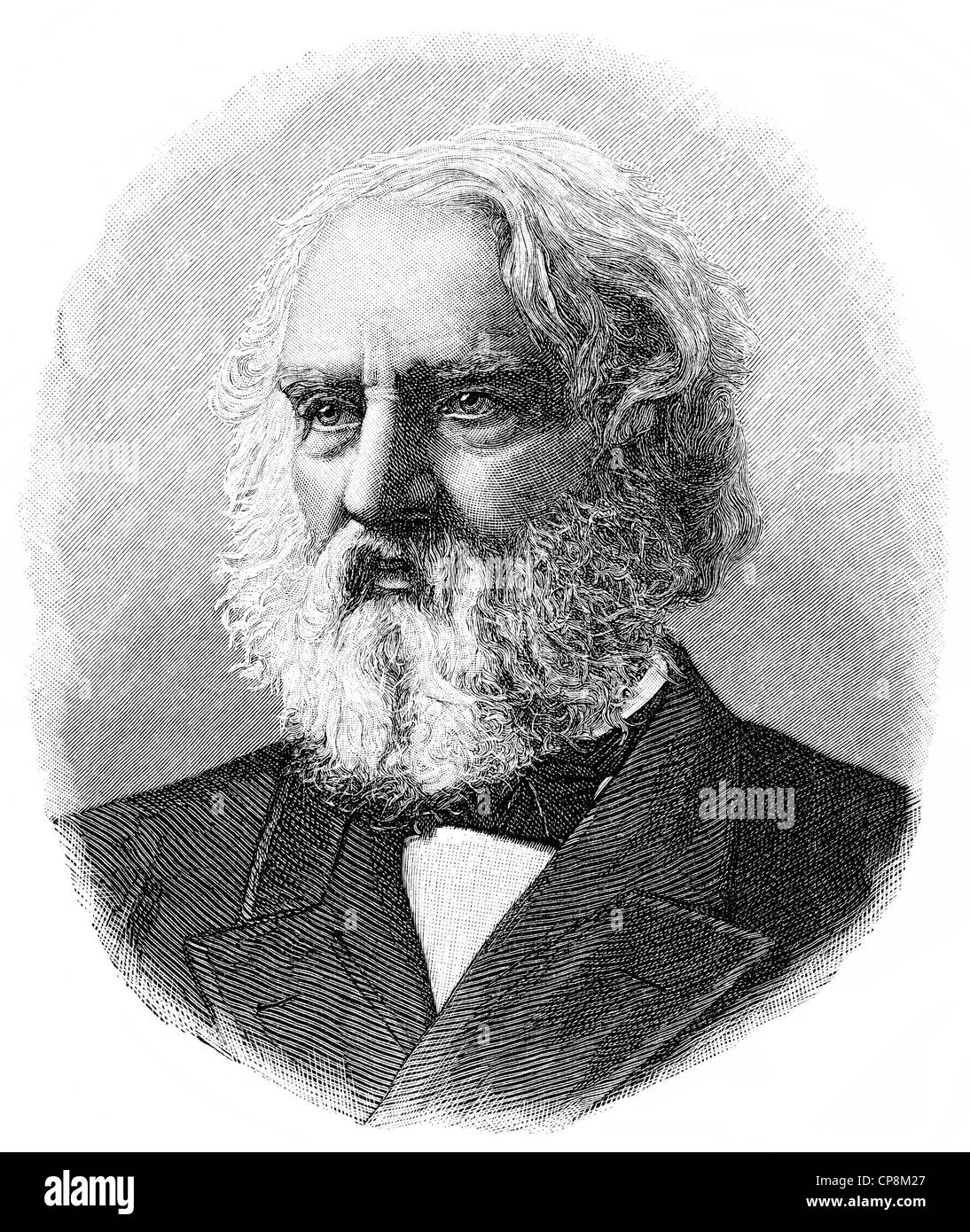 Henry Wadsworth Longfellow, 1807 - 1882, un écrivain, poète, traducteur et dramaturge, Historische Mischtechnik aus dem 19. Banque D'Images