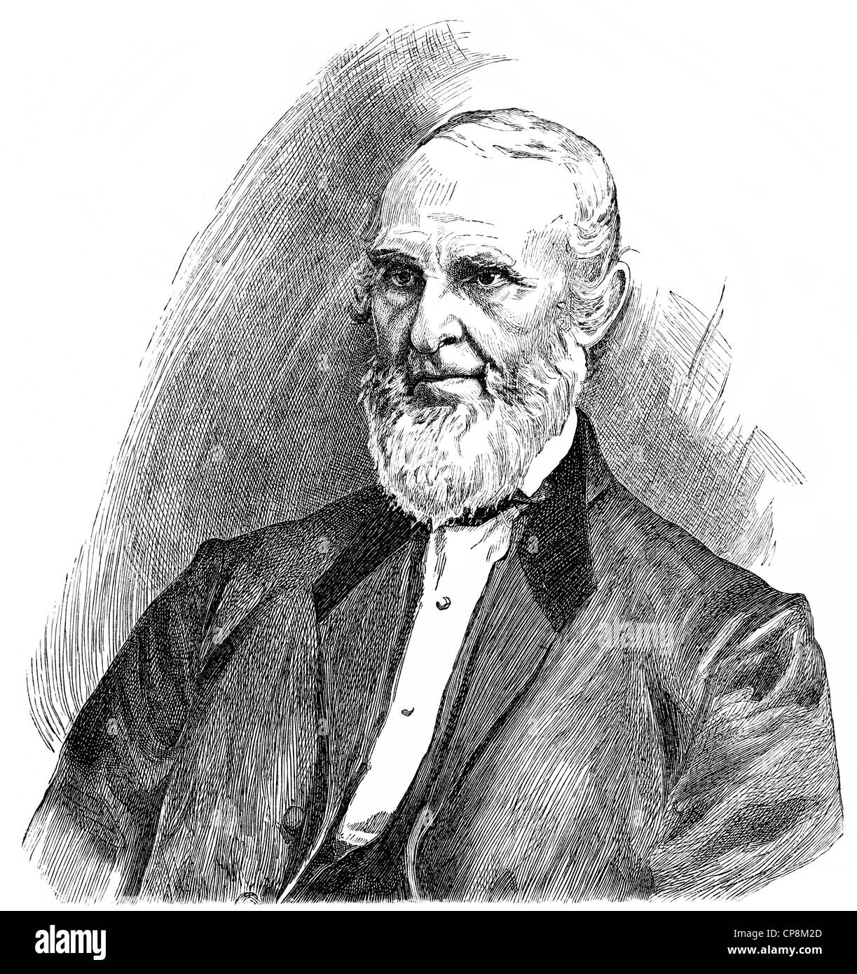 John Greenleaf Whittier, 1807 - 1892, un poète américain, Historische Mischtechnik aus dem 19. Jahrhundert, Portrait von John Greenle Banque D'Images
