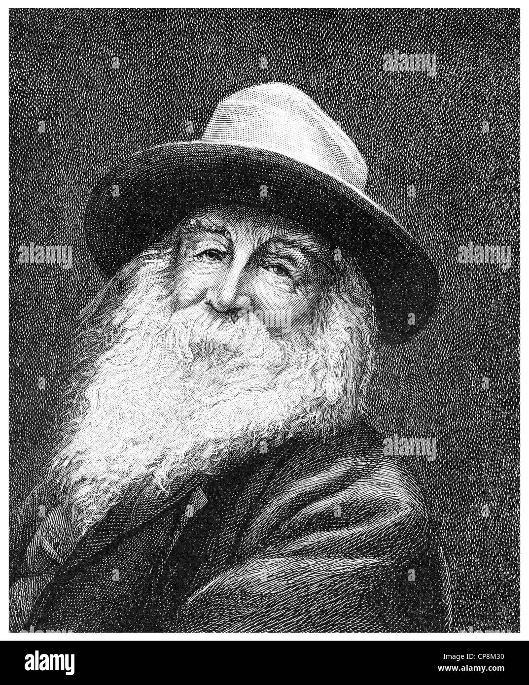 Walt Whitman ou Walter, 1819 - 1892, un poète américain, Historische Mischtechnik aus dem 19. Jahrhundert, Portrait von Walt oder Wal Banque D'Images