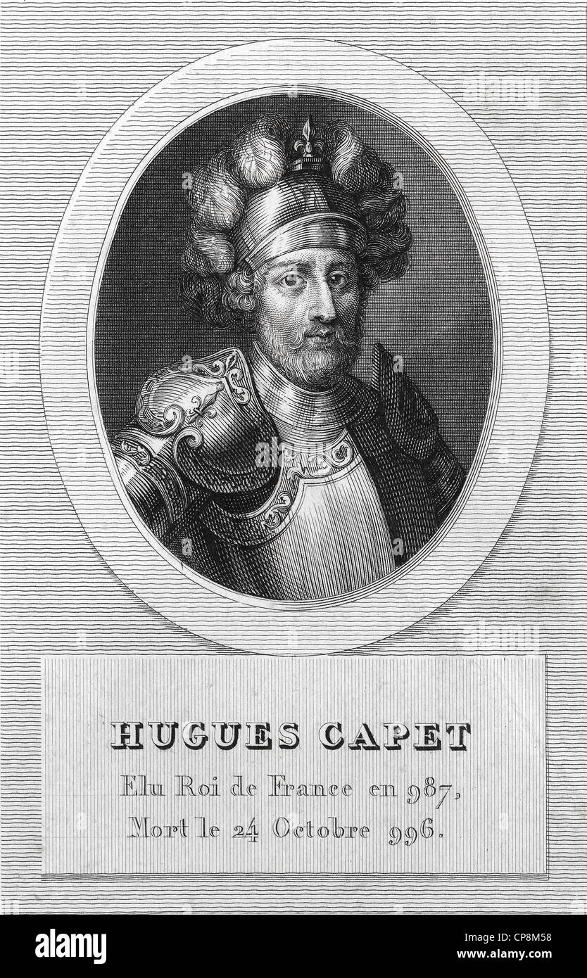Roi de France, Hugo Capet ou Hugues Capet, duc de Francia ou Dux Francorum, Roi de la dynastie capétienne, 10e siècle, Histor Banque D'Images