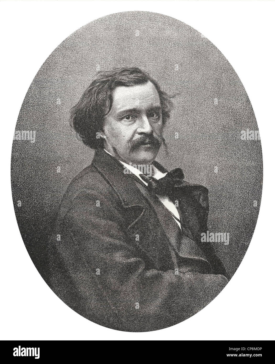 Gaspard-Félix Tournachon ou Nadar, 1820 - 1910, un photographe français, écrivain et illustrateur, gravure sur acier à partir de l'historique Banque D'Images