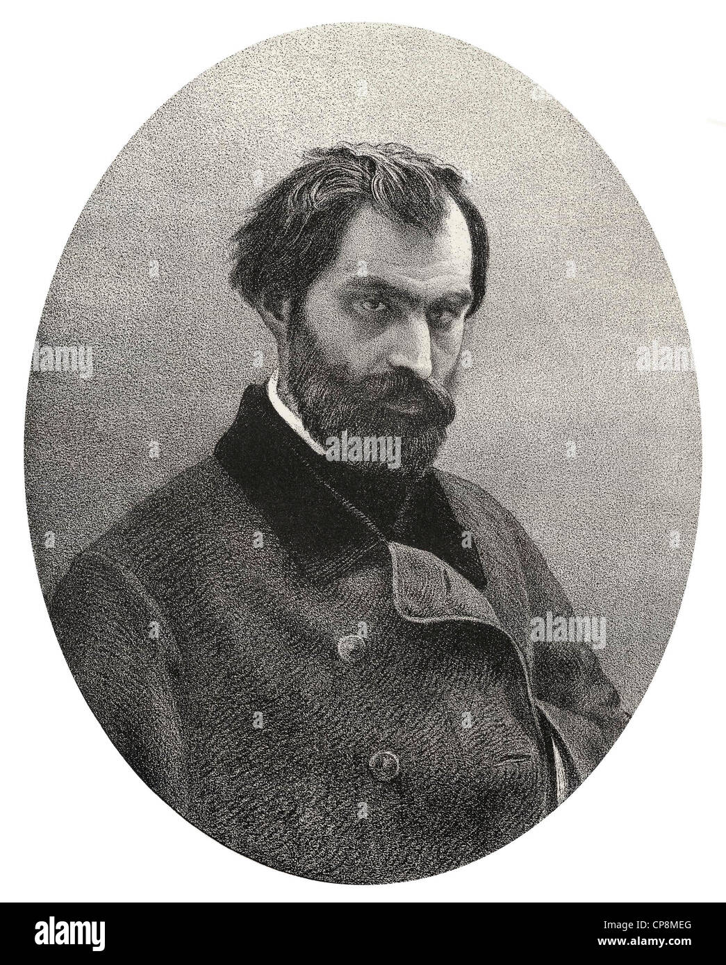 Pierre Clément Eugène Pelletan, 1813 - 1884, un écrivain français, journaliste et homme politique, historique de la gravure sur acier 19t Banque D'Images