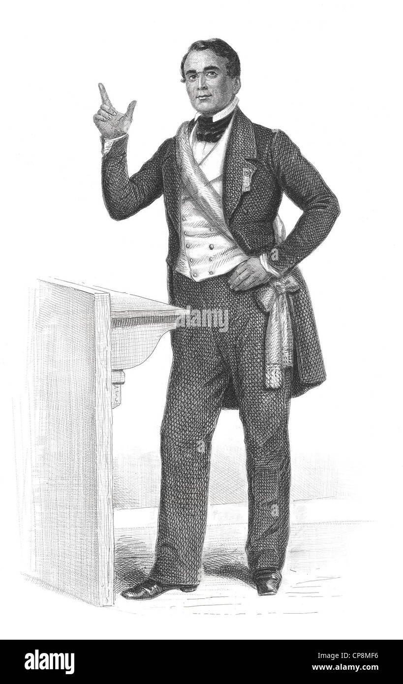 Gravure sur acier historique du 19ème siècle, Philippe Pory-Papy, 1805 - 1874, membre de l'Assemblée nationale française, figuratif Banque D'Images