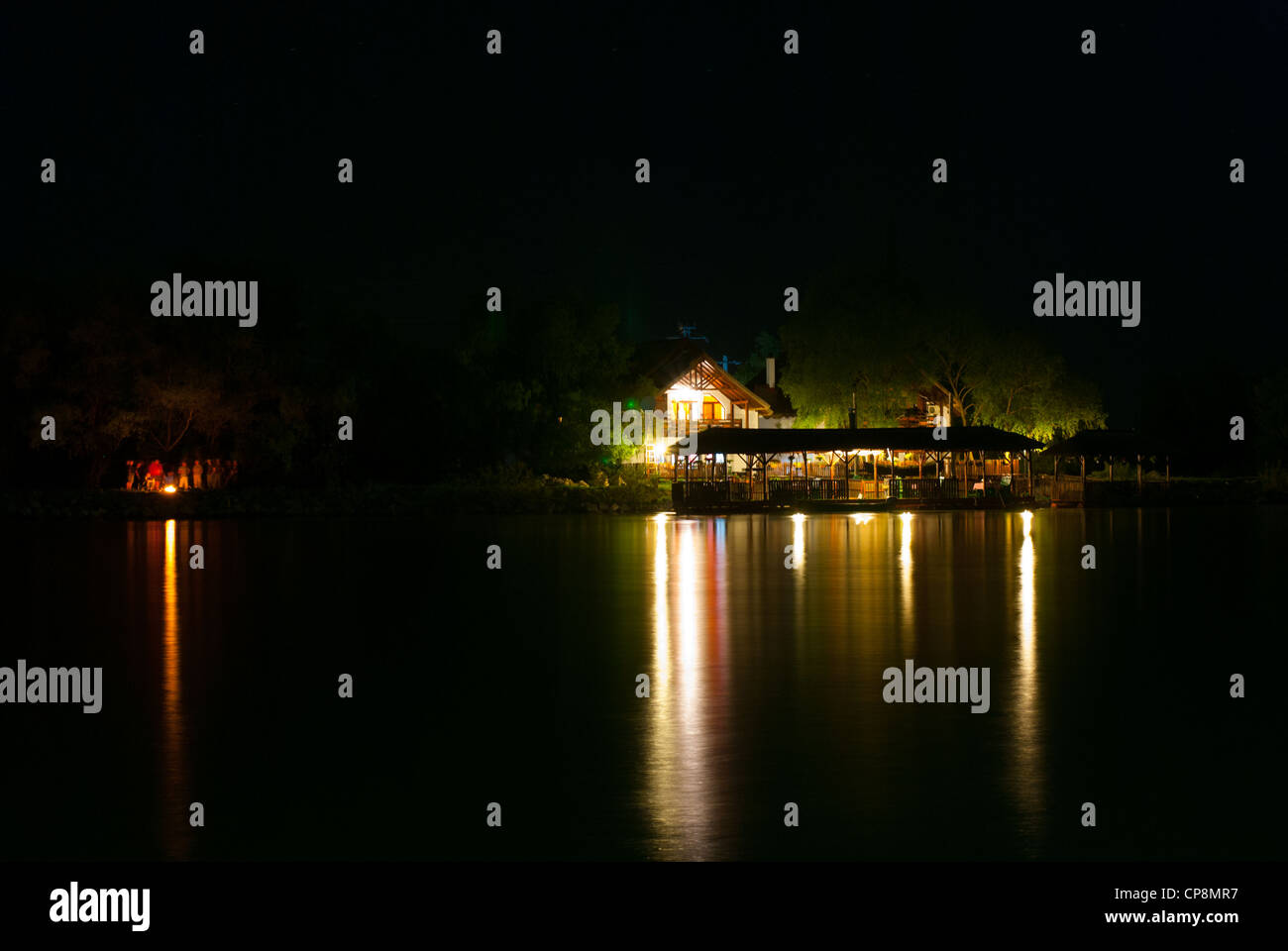 Lake House utilisés pour les épreuves par équipe en delta danubes Banque D'Images