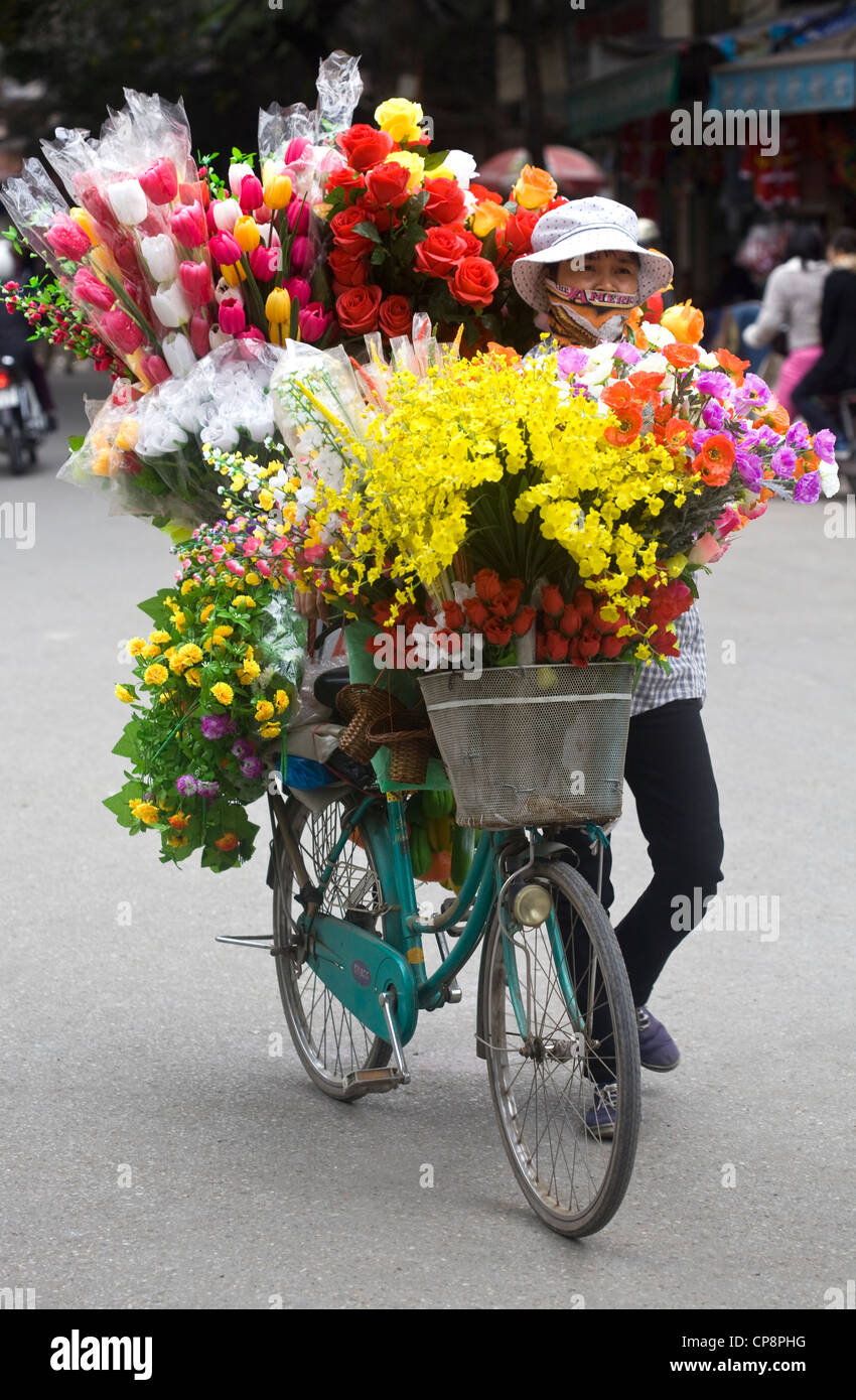 Vendeur de fleurs Banque D'Images