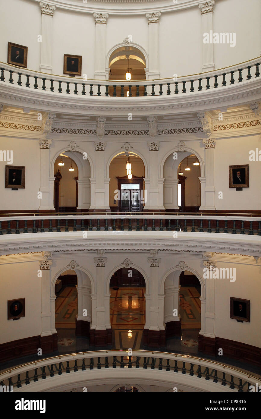 L'intérieur de la rotonde du Capitole de l'État du Texas, Austin, Texas Banque D'Images