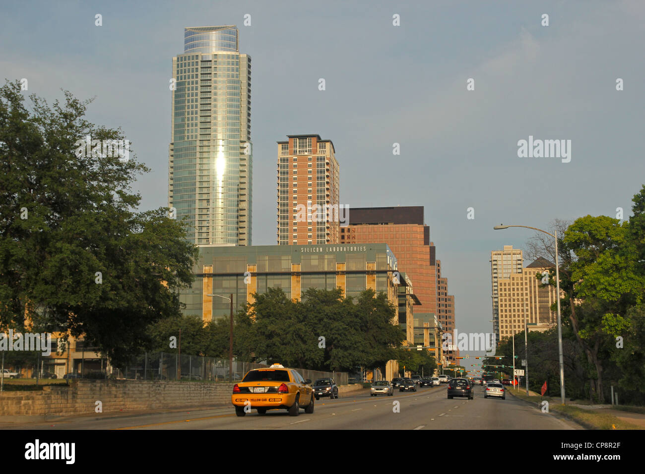 Une autoroute près de centre-ville d'Austin, Texas Banque D'Images