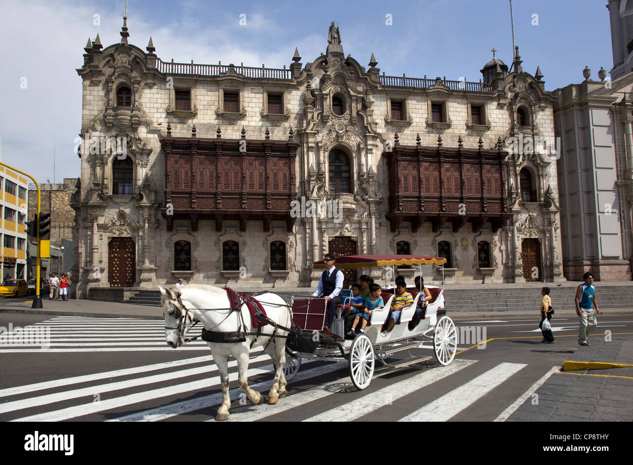 Palais des Archevêques Plaza Mayor Lima Pérou Banque D'Images