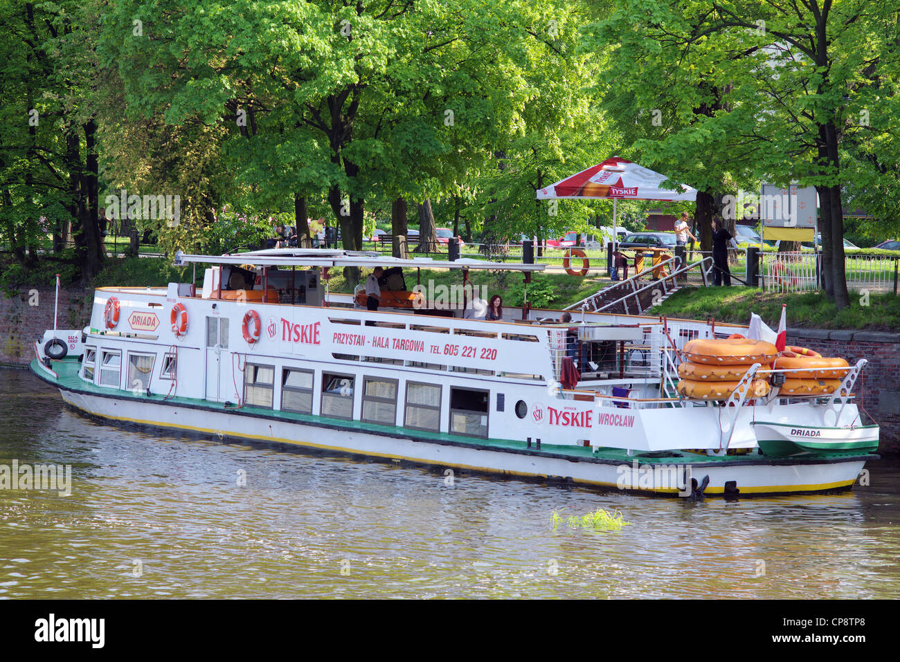 Bateau de croisière sur la rivière Odra Wroclaw Pologne Banque D'Images