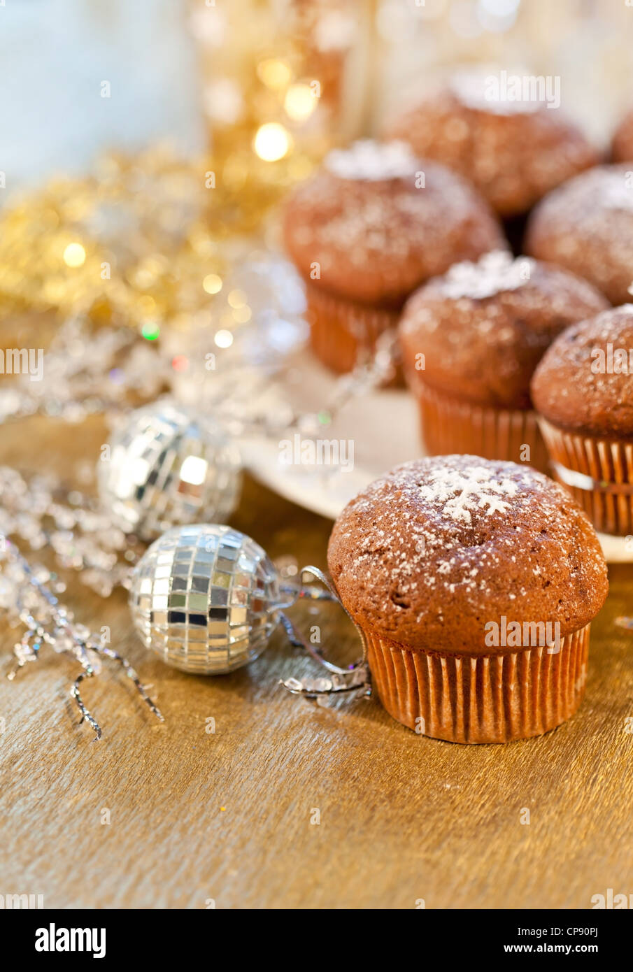 Muffins de Noël Banque D'Images