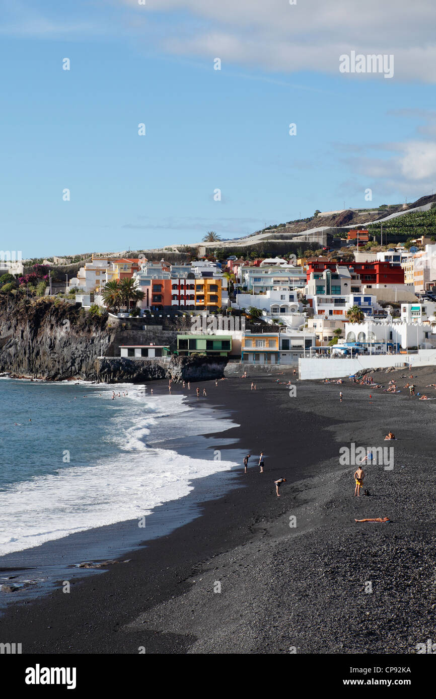 Espagne, Canaries, La Palma, les gens on beach Banque D'Images