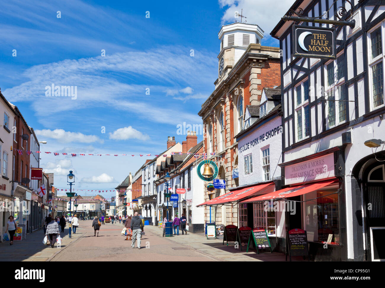 Le centre-ville de Melton Mowbray streets Leicestershire Angleterre UK GB EU Europe Banque D'Images