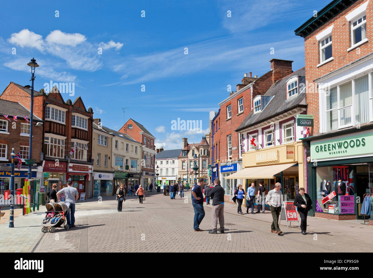 Le centre-ville de Melton Mowbray streets Leicestershire Angleterre UK GB EU Europe Banque D'Images