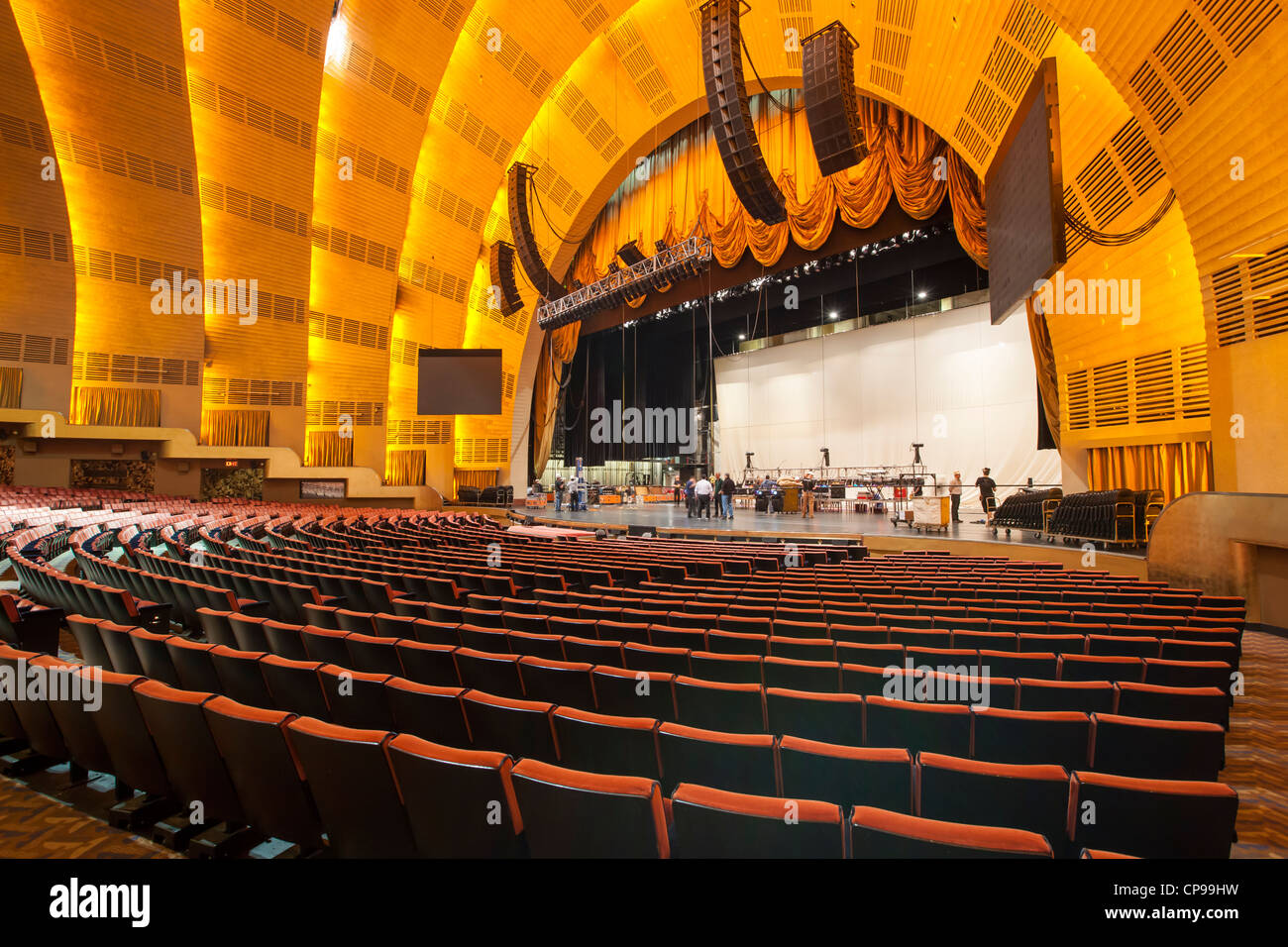 Préparation d'un spectacle dans la ville historique de Radio City Music Hall de New York City Banque D'Images