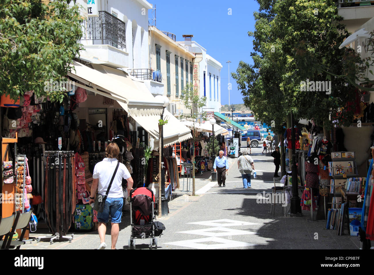 28Th October street, Agios Nikolaos, Golfe de Mirabello, Lassithi, Crète, Grèce de l'Est, Méditerranée, Europe Banque D'Images