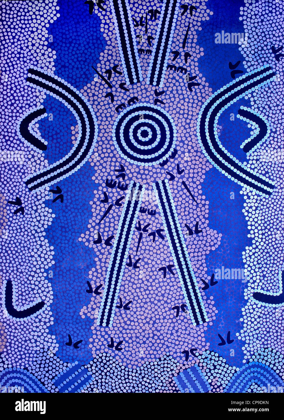 Détail de fresque autochtones, Alice Springs, Australie Banque D'Images