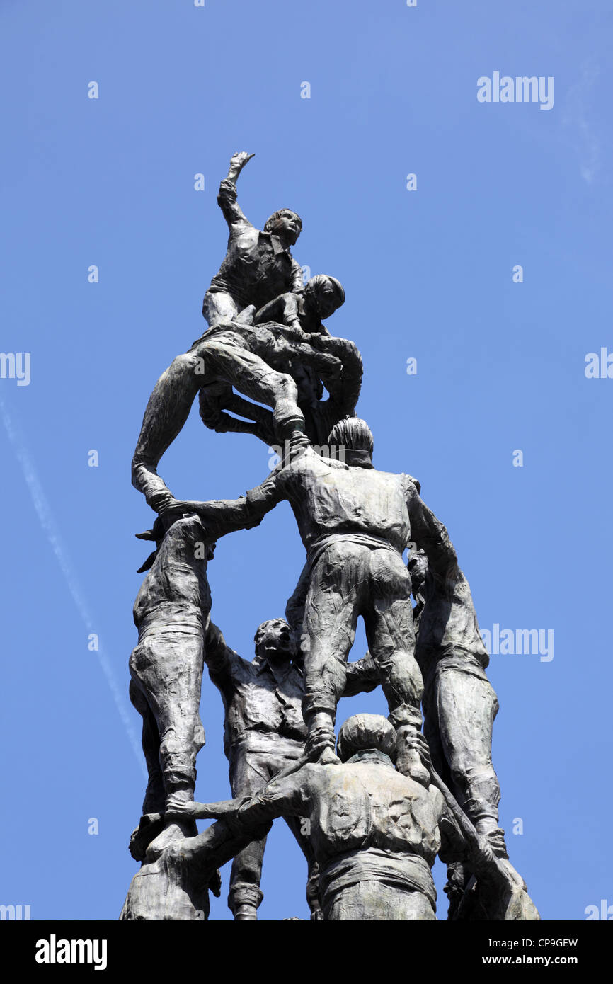 Castellers monument à Tarragone, Espagne Banque D'Images