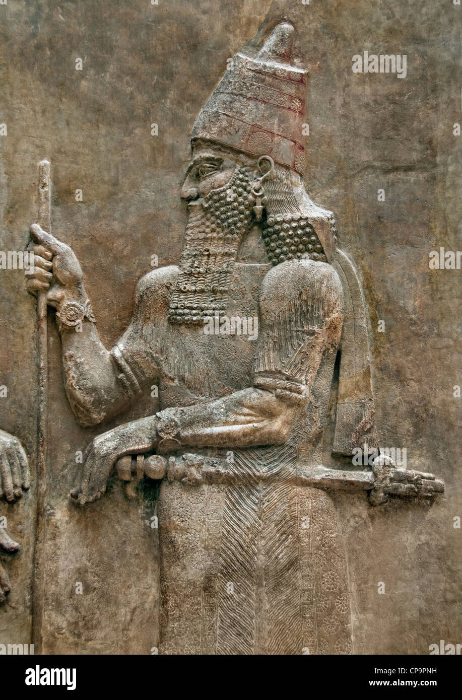 Le roi Sargon II et un haut fonctionnaire assyrien Sargon II Neo 721-705 BC Khorsabad Dur Sharrukin ancienne Assyrie Irak Banque D'Images